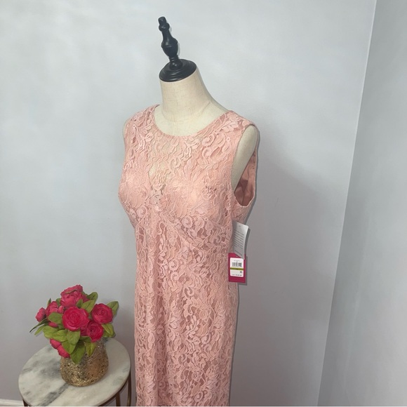 # Vince Camuto Apricot Floral Lace High-Low Cocktail Dress- New With Tag - Picture 8 of 17